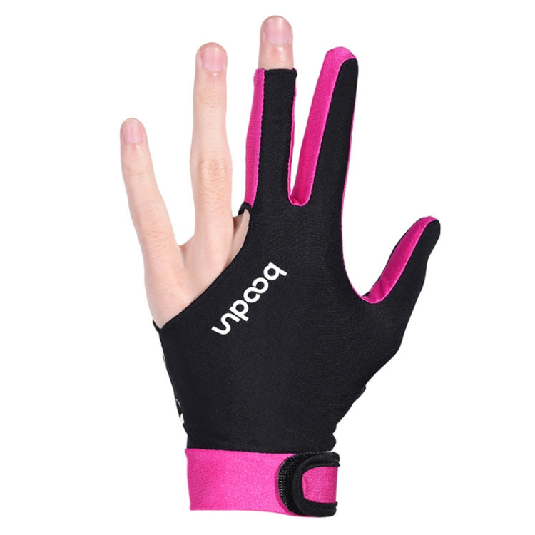 BOODUN M050912 Thin Breathable Men and Women Billiards Three Finger Single Gloves, Size:L(Rose Red) - free shipping - PMC TechLife - Order now!