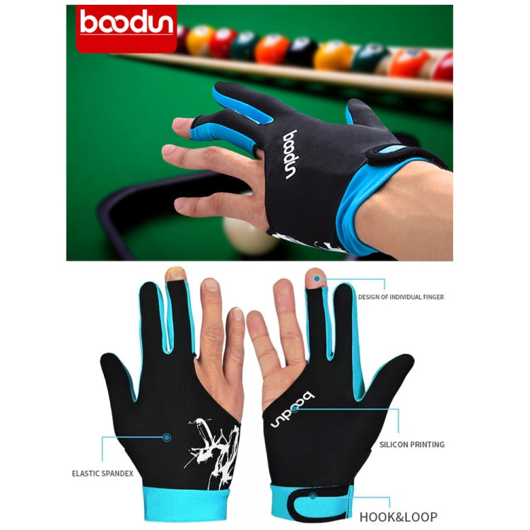 BOODUN M050912 Thin Breathable Men and Women Billiards Three Finger Single Gloves, Size:L(Sky Blue) - free shipping - PMC TechLife - Order now!