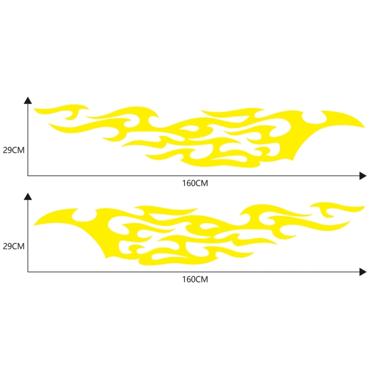 2 PCS/Set D-969 Flame Pattern Car Modified Decorative Sticker(Yellow) - Decorative Sticker by PMC TechLife | Online Shopping South Africa | PMC TechLife | Buy Now Pay Later Mobicred
