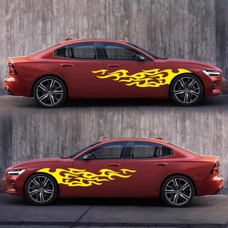 2 PCS/Set D-969 Flame Pattern Car Modified Decorative Sticker(Yellow) - Decorative Sticker by PMC TechLife | Online Shopping South Africa | PMC TechLife | Buy Now Pay Later Mobicred