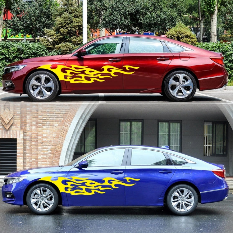 2 PCS/Set D-969 Flame Pattern Car Modified Decorative Sticker(Yellow) - Decorative Sticker by PMC TechLife | Online Shopping South Africa | PMC TechLife | Buy Now Pay Later Mobicred
