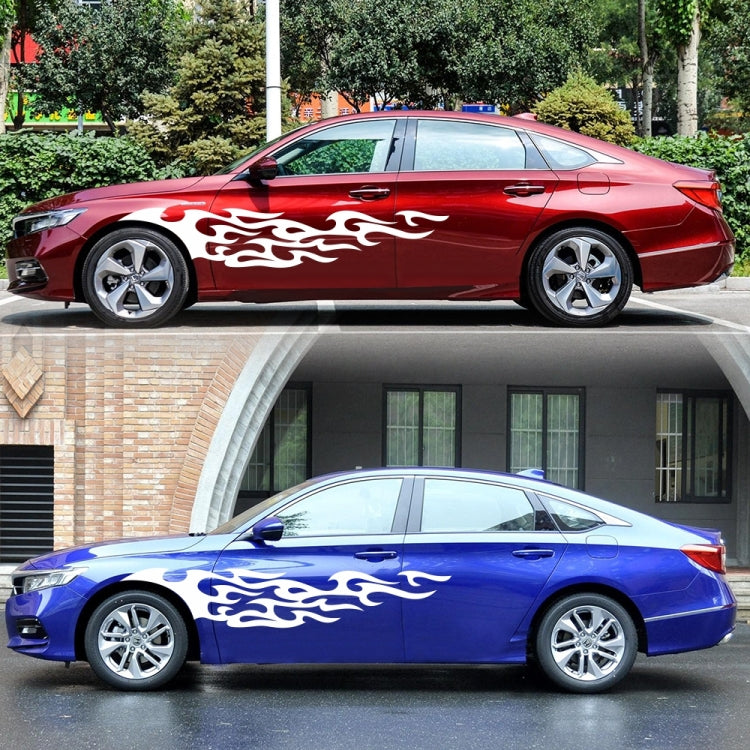 2 PCS/Set D-969 Flame Pattern Car Modified Decorative Sticker(White) - Decorative Sticker by PMC TechLife | Online Shopping South Africa | PMC TechLife | Buy Now Pay Later Mobicred