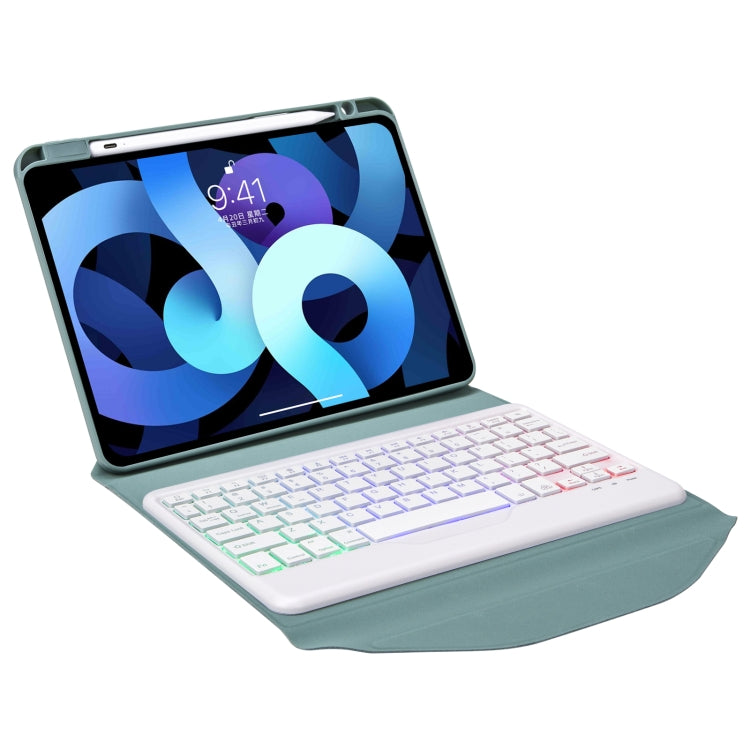 Z098BS Pen Slot Backlight Bluetooth Keyboard Leather Tablet Case For iPad Air 10.9 2022/2020(Green) - For iPad Air by PMC TechLife | Online Shopping South Africa | PMC TechLife