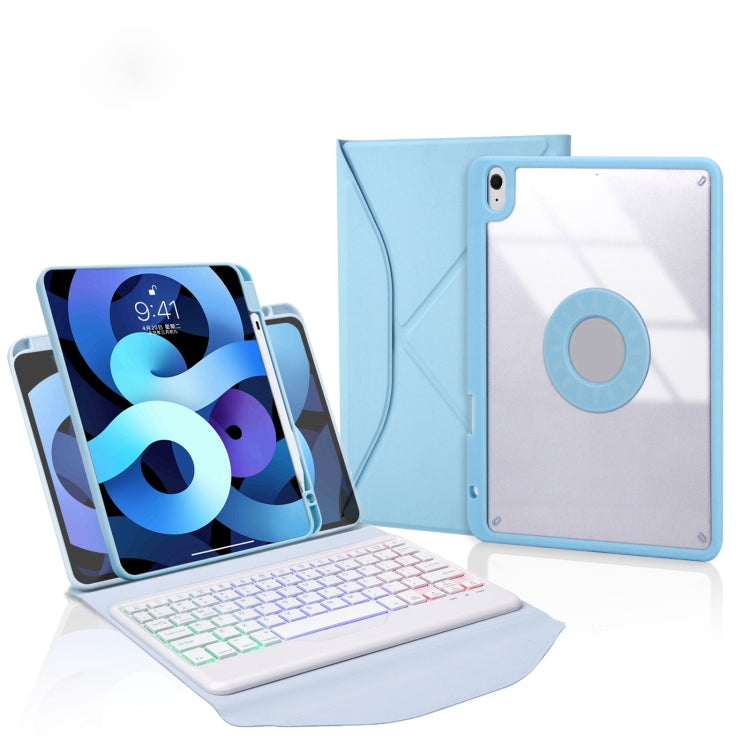 Z098BS Pen Slot Backlight Bluetooth Keyboard Leather Tablet Case For iPad Air 11 2025 / 2024 / Air 5 / Air 4(Sky Blue) - For iPad Air by PMC TechLife | Online Shopping South Africa | PMC TechLife | Buy Now Pay Later Mobicred