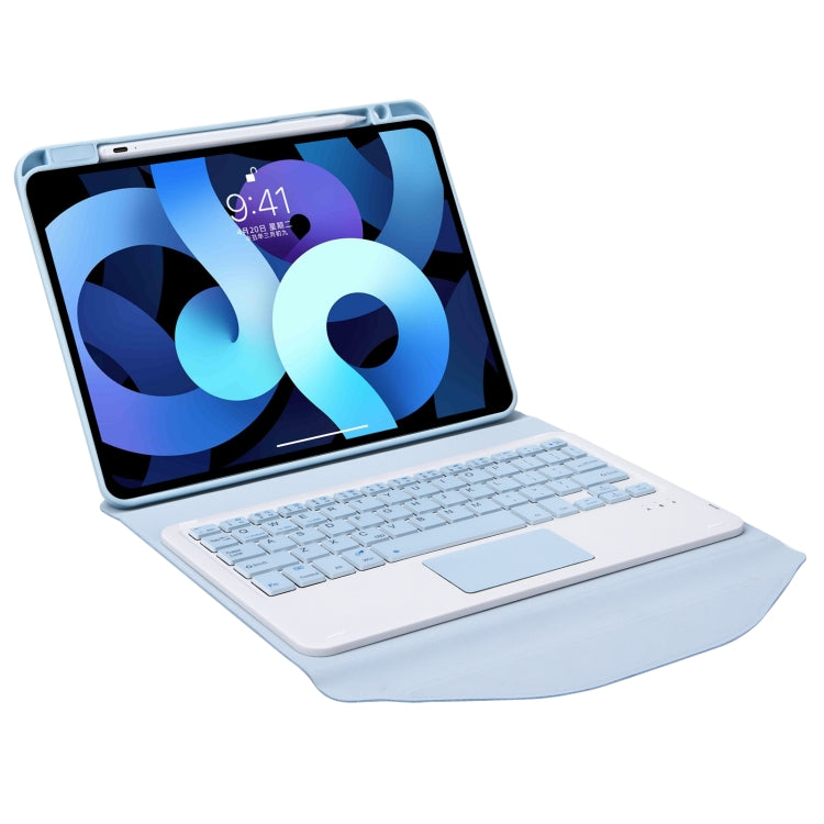 Z098B-A Pen Slot Touchpad Bluetooth Keyboard Leather Tablet Case For iPad Air 11 2025 / 2024 / Air 5 / Air 4(Sky Blue) - free shipping - PMC TechLife - Order now!