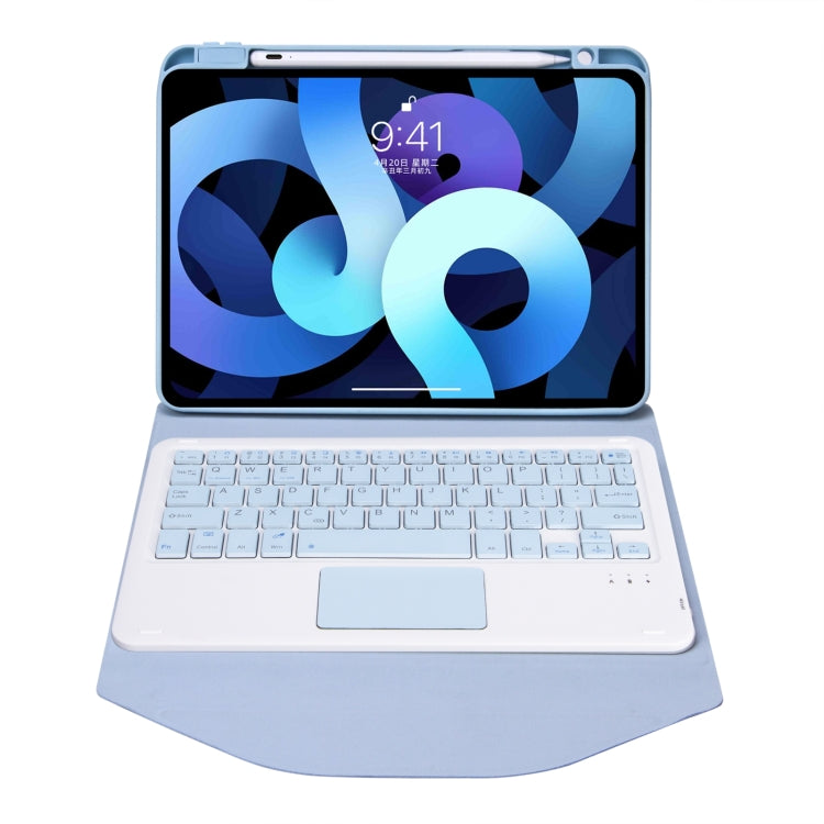 Z098B-A Pen Slot Touchpad Bluetooth Keyboard Leather Tablet Case For iPad Air 11 2025 / 2024 / Air 5 / Air 4(Sky Blue) - free shipping - PMC TechLife - Order now!