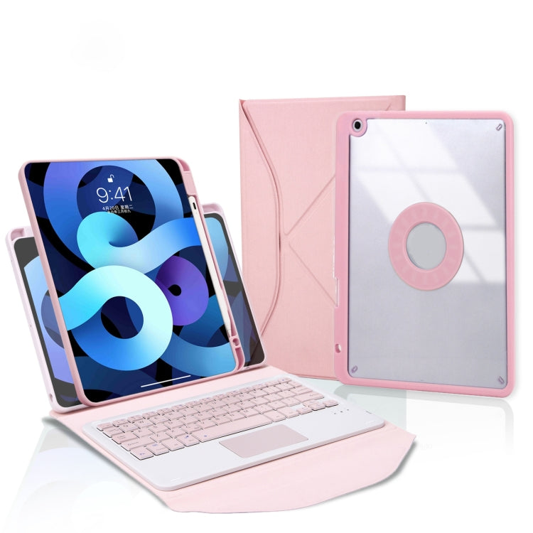 Z102B-A Pen Slot Touchpad Bluetooth Keyboard Leather Tablet Case For iPad 10.2 2021/2020/2019(Pink) - Universal by PMC TechLife | Online Shopping South Africa | PMC TechLife