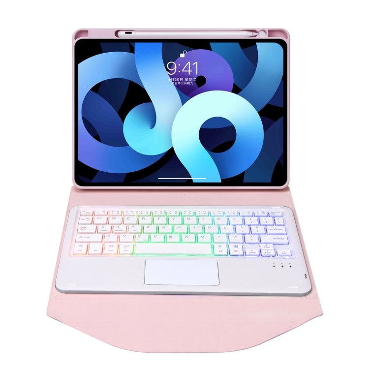 Z11B-AS Pen Slot Touchpad Backlight Bluetooth Keyboard Leather Tablet Case For iPad Pro 11 2021/2020/2018(Pink) - For iPad Pro by PMC TechLife | Online Shopping South Africa | PMC TechLife