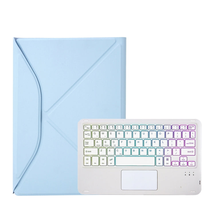 Z11B-AS Pen Slot Touchpad Backlight Bluetooth Keyboard Leather Tablet Case For iPad Pro 11 2021/2020/2018(Sky Blue) - free shipping - PMC TechLife - Order now!