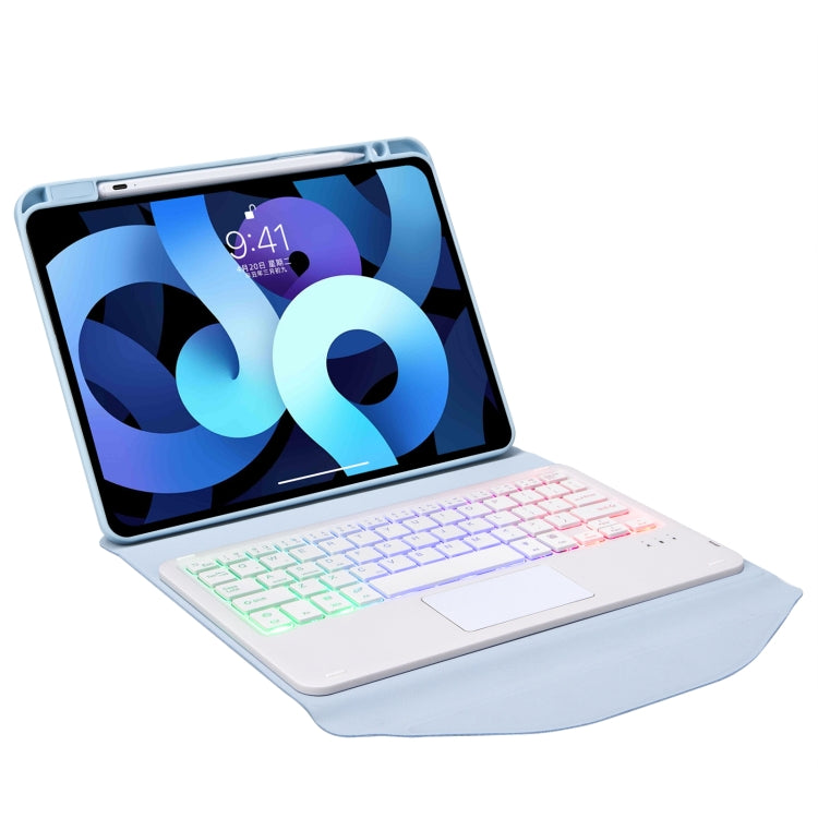 Z11B-AS Pen Slot Touchpad Backlight Bluetooth Keyboard Leather Tablet Case For iPad Pro 11 2021/2020/2018(Sky Blue) - free shipping - PMC TechLife - Order now!