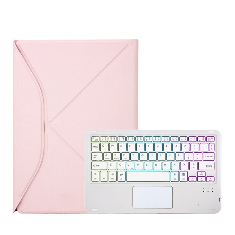 Z098B-AS Pen Slot Touchpad Backlight Bluetooth Keyboard Leather Tablet Case For iPad Air 11 2025 / 2024 / Air 5 / Air 4(Pink) - For iPad Air by PMC TechLife | Online Shopping South Africa | PMC TechLife | Buy Now Pay Later Mobicred