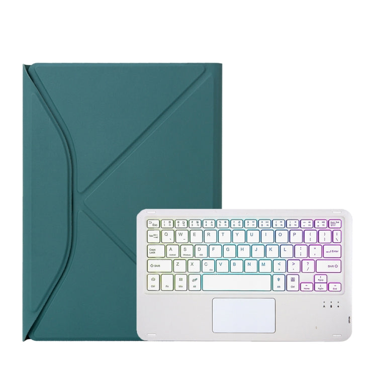 Z098B-AS Pen Slot Touchpad Backlight Bluetooth Keyboard Leather Tablet Case For iPad Air 10.9 2022/2020(Green) - For iPad Air by PMC TechLife | Online Shopping South Africa | PMC TechLife