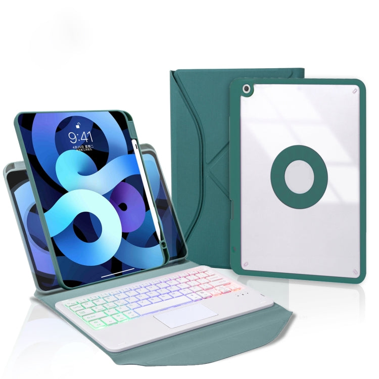 Z102B-AS Pen Slot Touchpad Backlight Bluetooth Keyboard Leather Tablet Case For iPad 10.2 2021/2020/2019(Green) - free shipping - PMC TechLife - Order now!