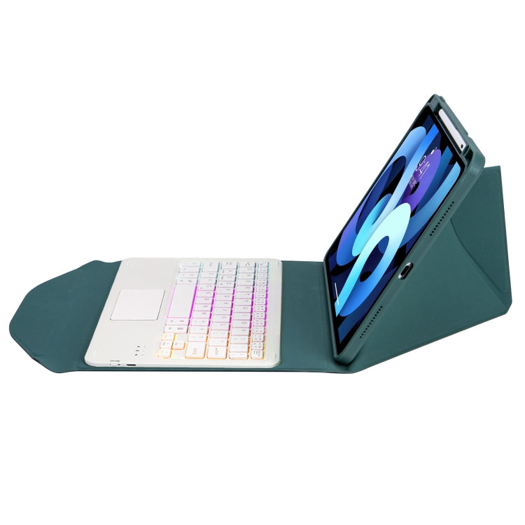 Z102B-AS Pen Slot Touchpad Backlight Bluetooth Keyboard Leather Tablet Case For iPad 10.2 2021/2020/2019(Green) - free shipping - PMC TechLife - Order now!
