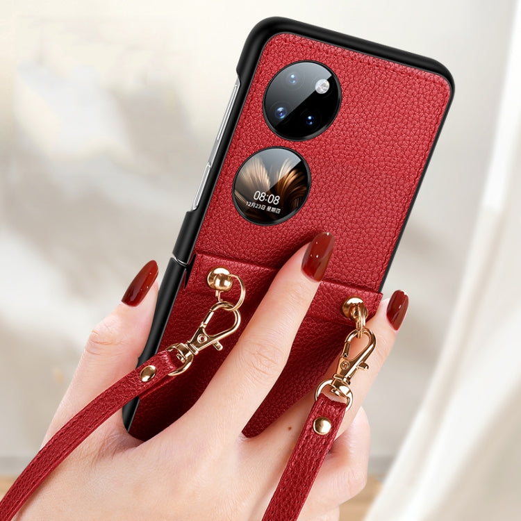 For Huawei P50 Pocket SULADA Litchi Texture Leather + TPU Phone Case with Strap(Blue) - Huawei Cases by SULADA | Online Shopping South Africa | PMC TechLife | Buy Now Pay Later Mobicred