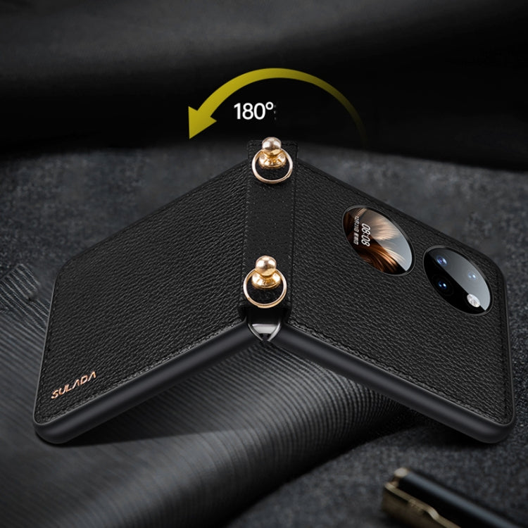 For Huawei P50 Pocket SULADA Litchi Texture Leather + TPU Phone Case with Strap(Blue) - Huawei Cases by SULADA | Online Shopping South Africa | PMC TechLife | Buy Now Pay Later Mobicred