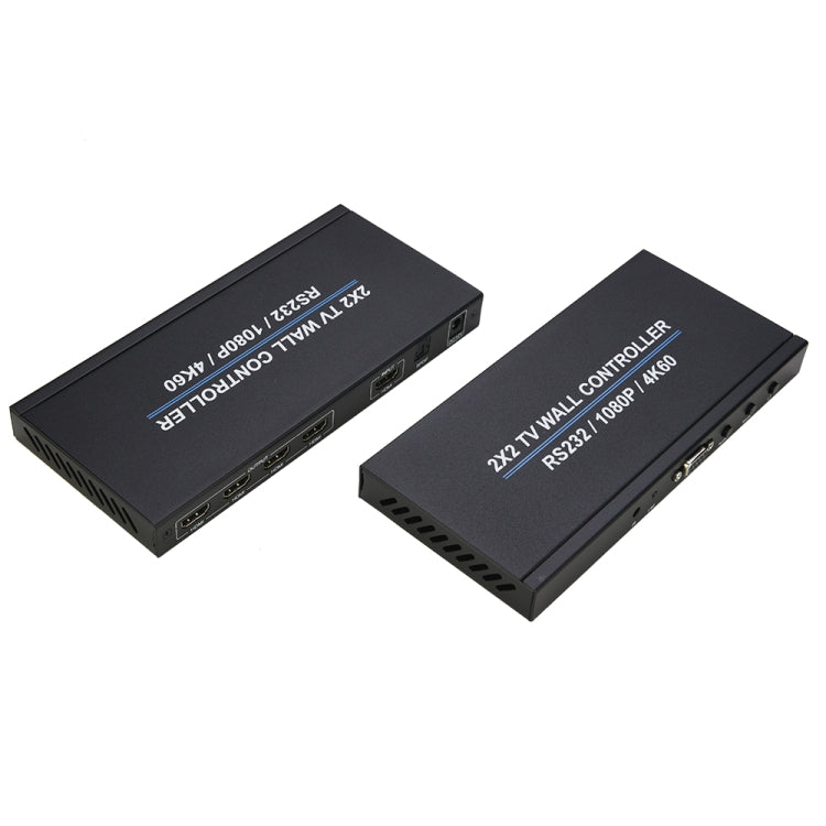 BT100 4K 60Hz 1080P 2 x 2 TV Wall Controller, Plug Type:EU Plug(Black) - Splitter by PMC Jewellery | Online Shopping South Africa | PMC Jewellery | Buy Now Pay Later Mobicred