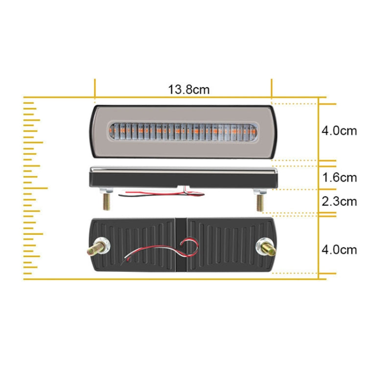 2 PCS Truck modified 40LED Two-color Running Water Turn Signal Light(Red Blue) - Warning Lights by PMC TechLife | Online Shopping South Africa | PMC TechLife | Buy Now Pay Later Mobicred