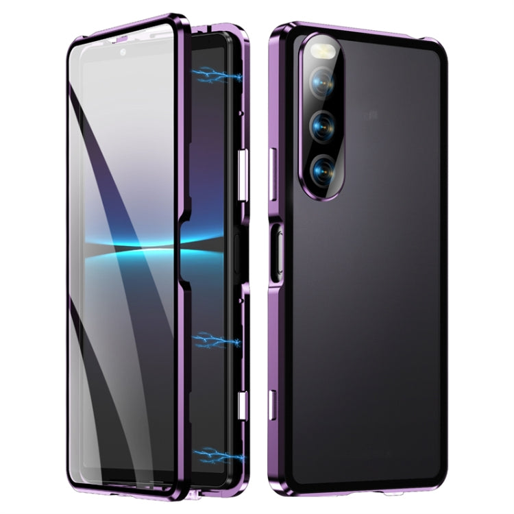 For Sony Xperia 10 IV HD Magnetic Metal Tempered Glass Phone Case(Purple) - free shipping - PMC TechLife - Order now!