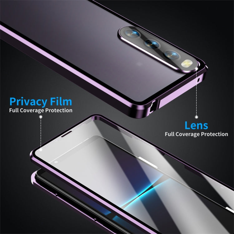 For Sony Xperia 10 IV HD Magnetic Metal Tempered Glass Phone Case(Purple) - free shipping - PMC TechLife - Order now!