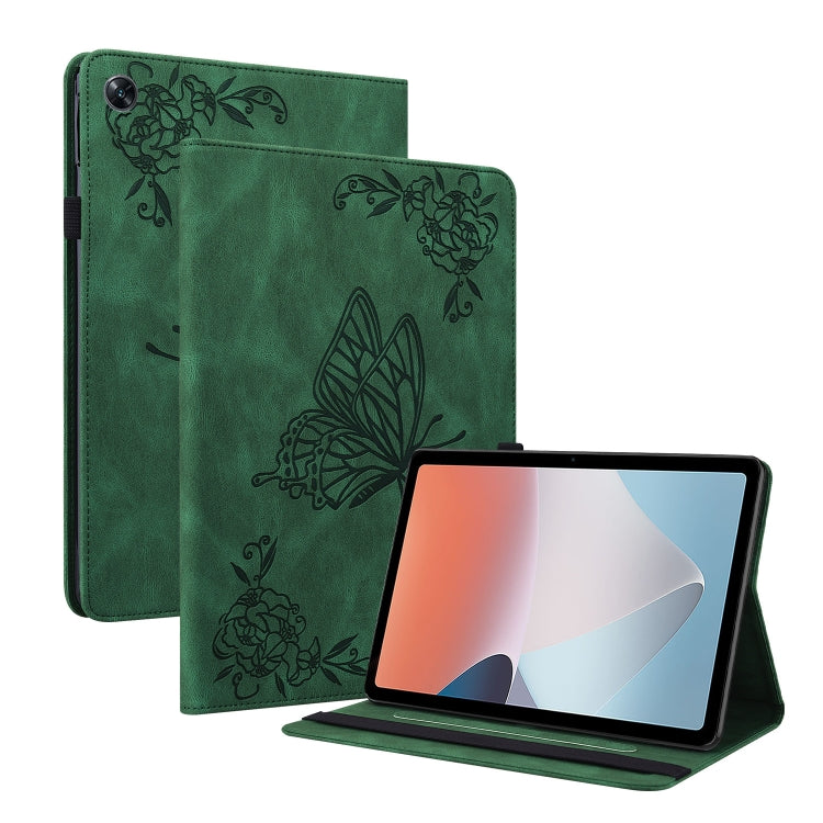 For OPPO Pad Air Butterfly Flower Embossed Leather Tablet Case(Green) - OPPO by PMC TechLife | Online Shopping South Africa | PMC TechLife | Buy Now Pay Later Mobicred