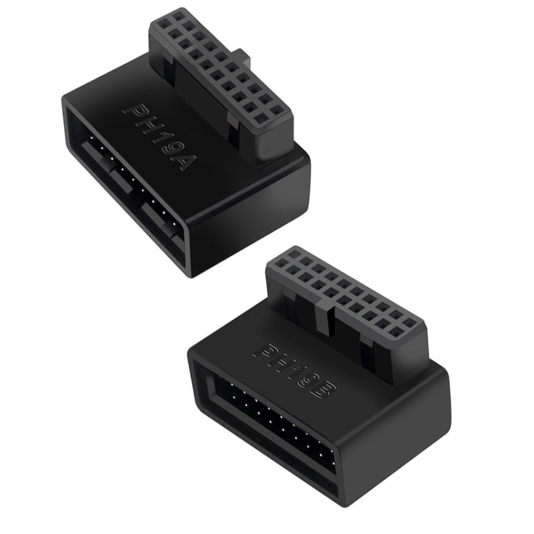 10 PCS 3.0 19P 20P 90 Degree Motherboard Male To Female Extension Adapter, Model: PH19B - Others by PMC TechLife | Online Shopping South Africa | PMC TechLife
