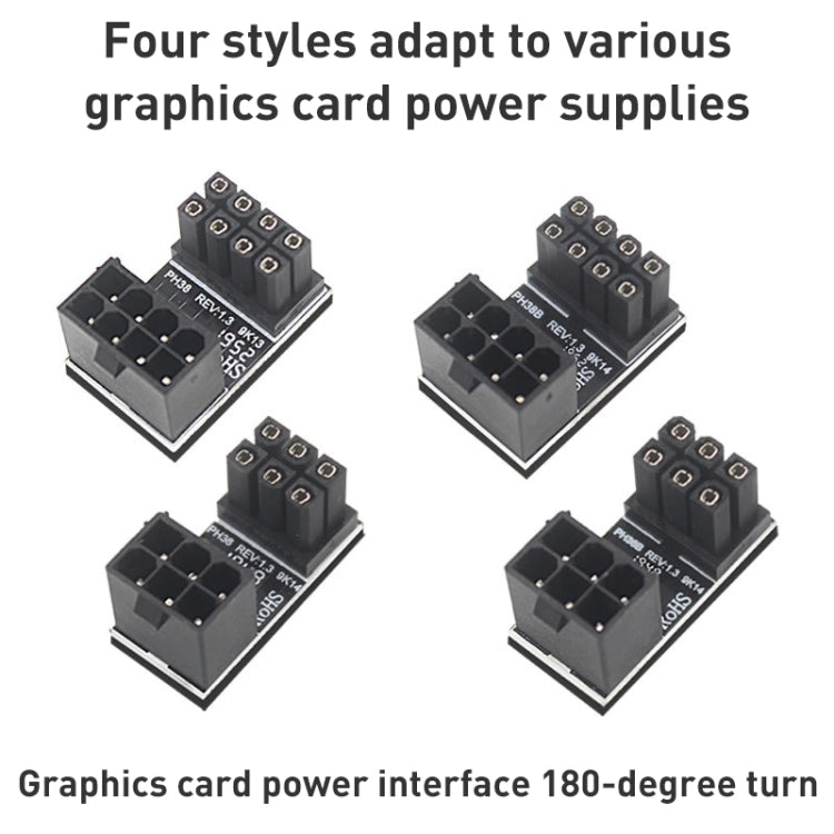 10 PCS ATX 8Pin Female to 8Pin Male 180 Degree Angled Adapter , Model: PH36B - Others by PMC TechLife | Online Shopping South Africa | PMC TechLife | Buy Now Pay Later Mobicred