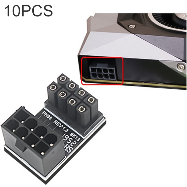 10 PCS ATX 8Pin Female to 8Pin Male 180 Degree Angled Adapter , Model: PH38A - free shipping - PMC TechLife - Order now!