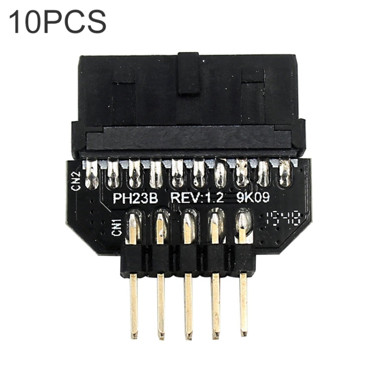 10 PCS Motherboard USB 2.0 9Pin to USB 3.0 19Pin Plug-in Connector Adapter, Model:PH23B - free shipping - PMC Jewellery - Order now!