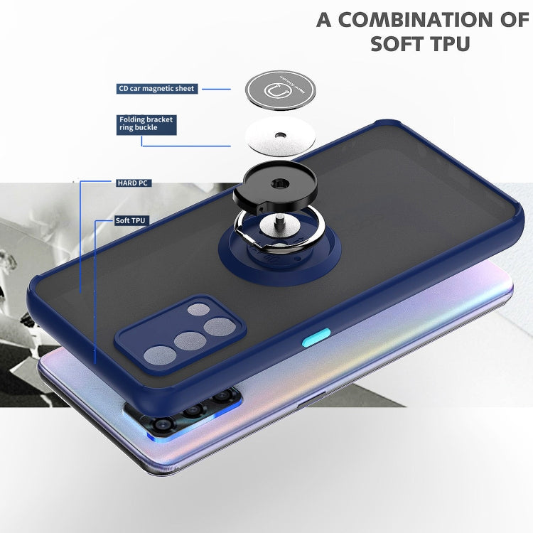 For OPPO A74 4G Q Shadow 1 Series TPU + PC Phone Case with Ring Holder(Black+Red) - OPPO Cases by PMC TechLife | Online Shopping South Africa | PMC TechLife | Buy Now Pay Later Mobicred