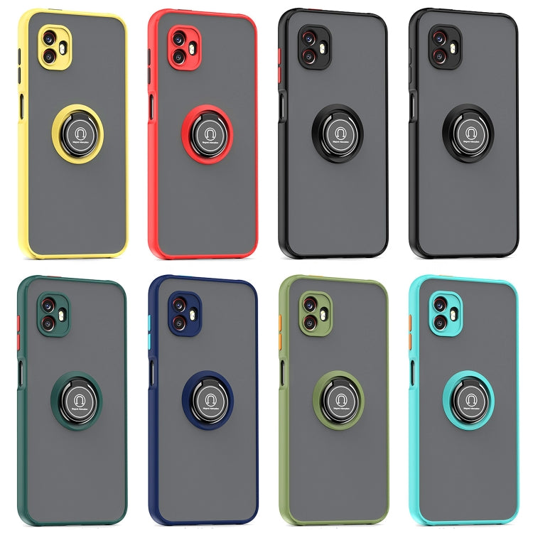 For Samsung Galaxy Xcover6 Pro Q Shadow 1 Series TPU + PC Phone Case with Ring Holder(Sky Blue) - Galaxy Phone Cases by PMC TechLife | Online Shopping South Africa | PMC TechLife