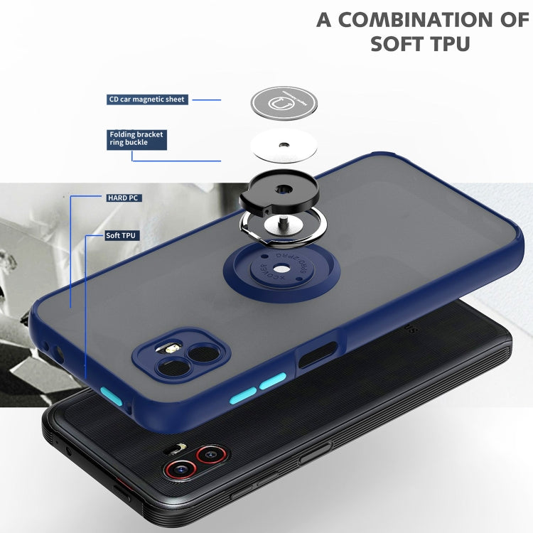 For Samsung Galaxy Xcover6 Pro Q Shadow 1 Series TPU + PC Phone Case with Ring Holder(Sky Blue) - Galaxy Phone Cases by PMC TechLife | Online Shopping South Africa | PMC TechLife