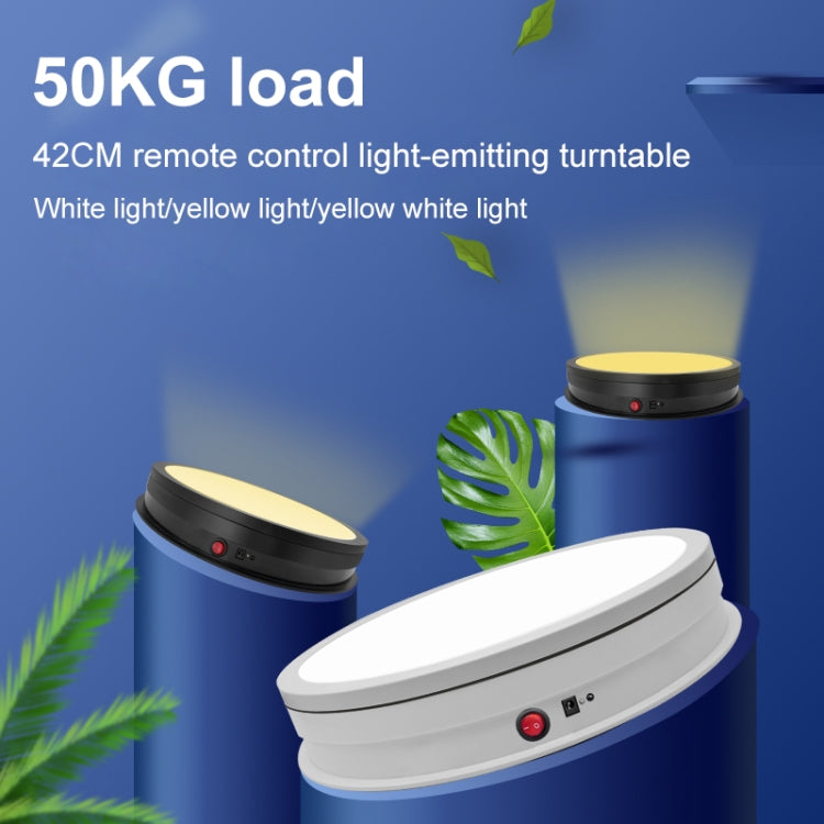 42cm LED Light Electric Rotating Display Stand Turntable, Power Plug:EU Plug(White) -  by PMC TechLife | Online Shopping South Africa | PMC TechLife | Buy Now Pay Later Mobicred