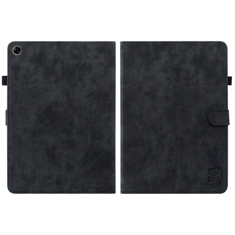 For Realme Pad 10.4 Tiger Pattern PU Tablet Case(Black) - Realme by PMC TechLife | Online Shopping South Africa | PMC TechLife | Buy Now Pay Later Mobicred
