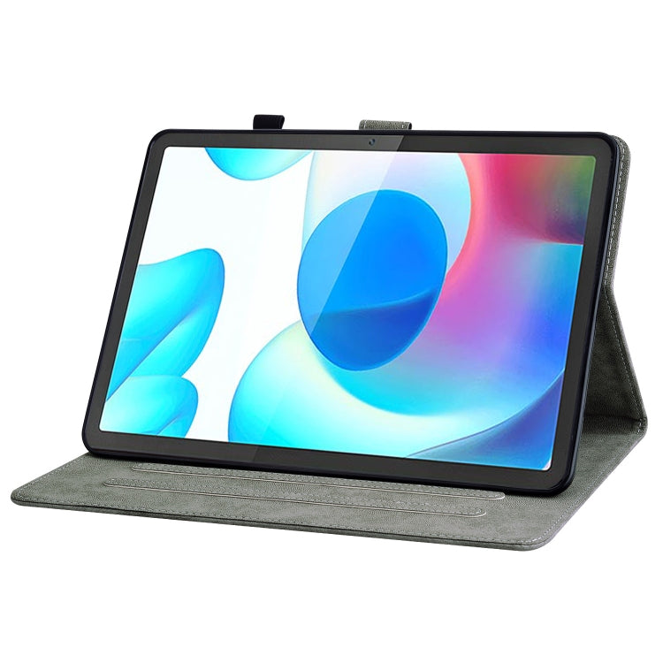 For Realme Pad 10.4 Tiger Pattern PU Tablet Case(Black) - Realme by PMC TechLife | Online Shopping South Africa | PMC TechLife | Buy Now Pay Later Mobicred