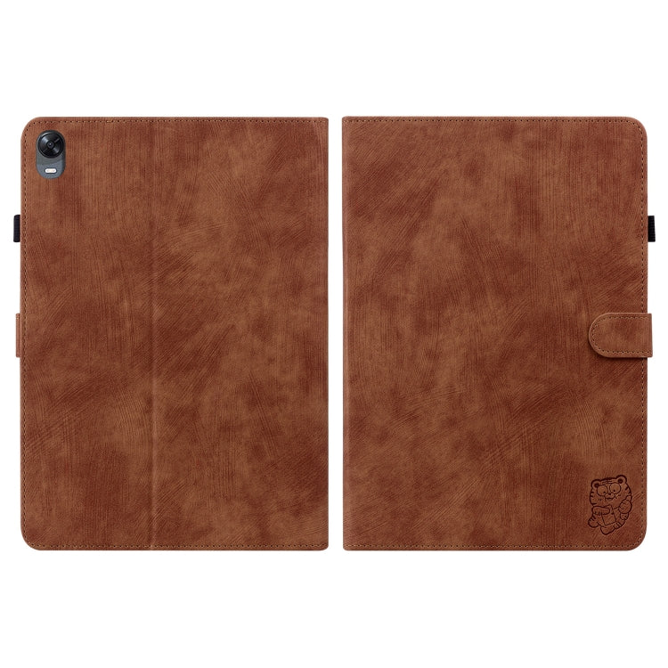 For OPPO Pad 11 Tiger Pattern PU Tablet Case(Brown) - OPPO by PMC TechLife | Online Shopping South Africa | PMC TechLife | Buy Now Pay Later Mobicred