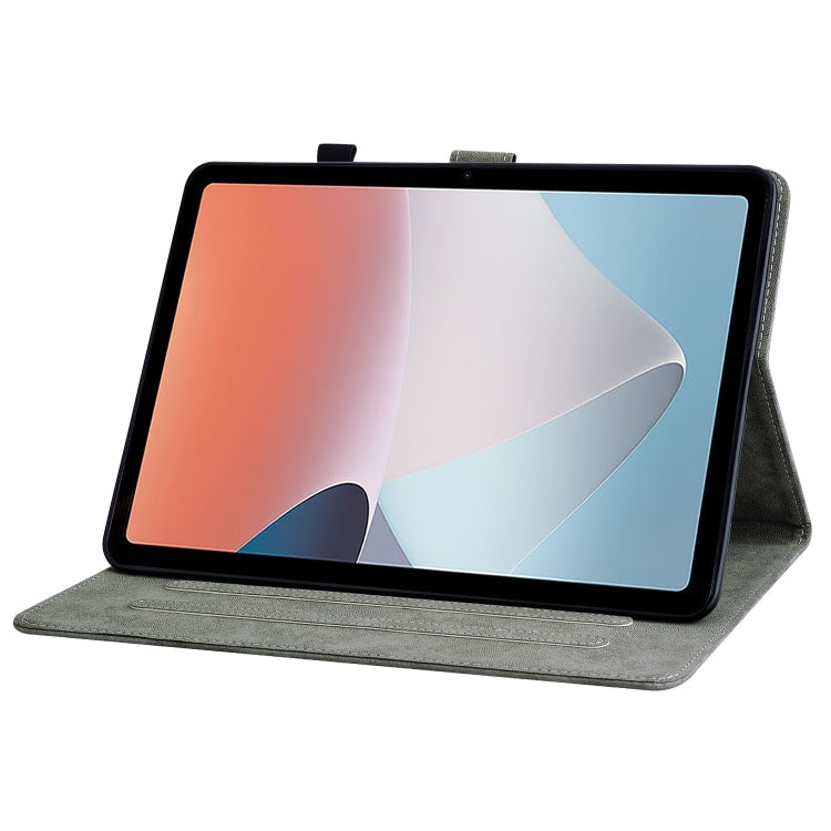 For OPPO Pad Air Tiger Pattern PU Tablet Case(Dark Blue) - free shipping - PMC TechLife - Order now!