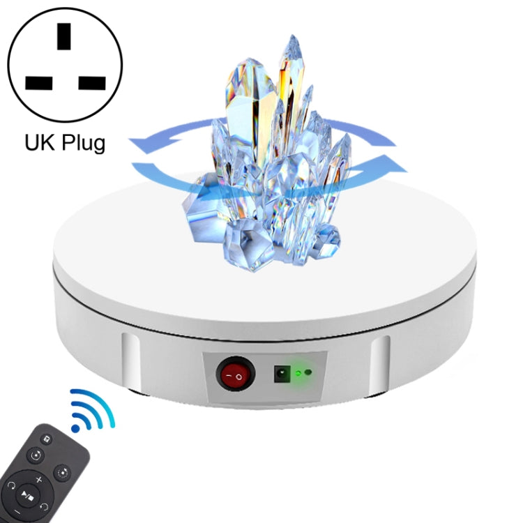 30cm Charging Rotating Display Stand Video Shooting Turntable, Load: 100kg, Power Plug:UK Plug(White) -  by PMC TechLife | Online Shopping South Africa | PMC TechLife | Buy Now Pay Later Mobicred