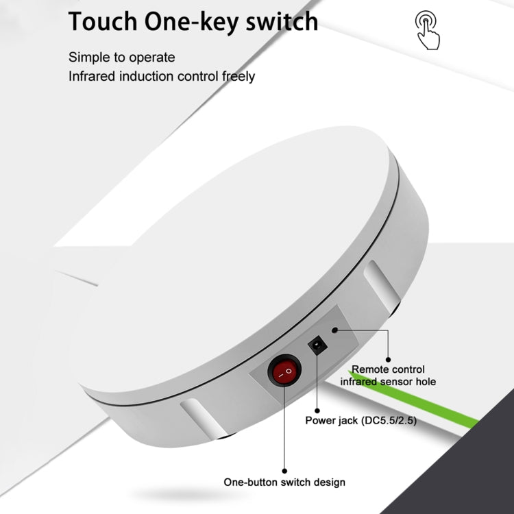 42cm Charging Rotating Display Stand Video Shooting Turntable, Load: 100kg, Power Plug:UK Plug(White) -  by PMC TechLife | Online Shopping South Africa | PMC TechLife | Buy Now Pay Later Mobicred