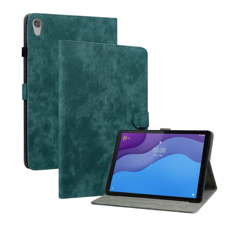 For Lenovo Tab M10 HD Gen 2 Tiger Pattern PU Tablet Case(Dark Green) - Lenovo by PMC TechLife | Online Shopping South Africa | PMC TechLife | Buy Now Pay Later Mobicred