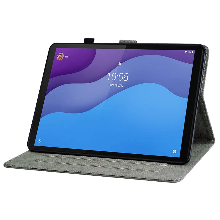 For Lenovo Tab M10 HD Gen 2 Tiger Pattern PU Tablet Case(Black) - Lenovo by PMC TechLife | Online Shopping South Africa | PMC TechLife | Buy Now Pay Later Mobicred