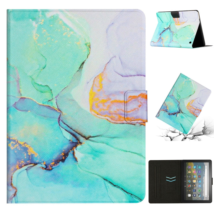 For Amazon Kindle HD 8 2020 Marble Pattern Smart Leather Tablet Case(Green) - Amazon by PMC TechLife | Online Shopping South Africa | PMC TechLife | Buy Now Pay Later Mobicred
