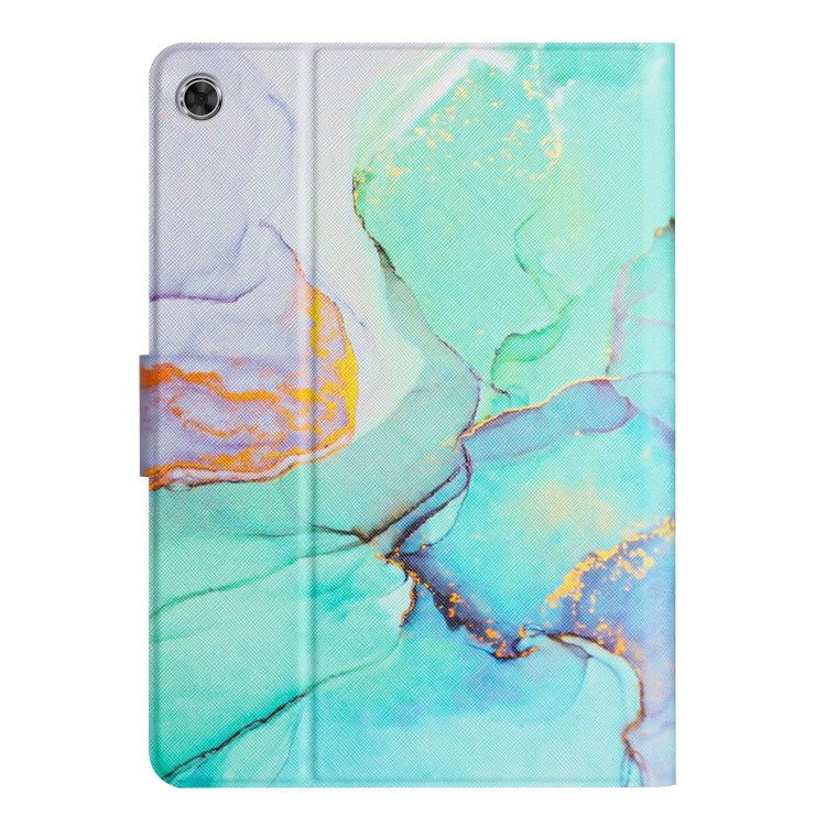 For Lenovo M10 Plus Marble Pattern Smart Leather Tablet Case(Green) - Lenovo by PMC TechLife | Online Shopping South Africa | PMC TechLife | Buy Now Pay Later Mobicred