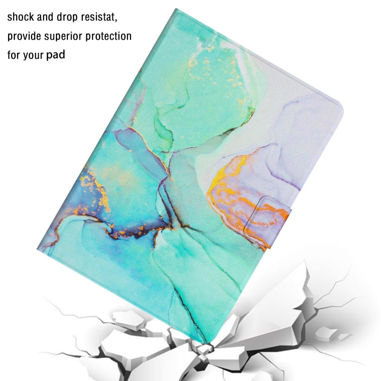 For Lenovo M10 Plus Marble Pattern Smart Leather Tablet Case(Green) - Lenovo by PMC TechLife | Online Shopping South Africa | PMC TechLife | Buy Now Pay Later Mobicred