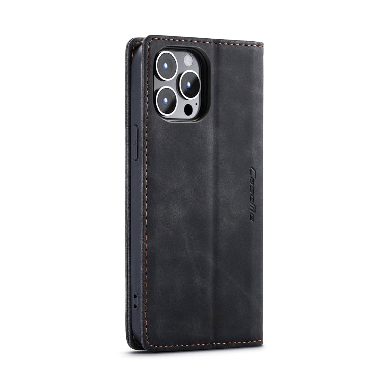 For iPhone 14 Pro CaseMe-013 Multifunctional Retro Frosted Leather Phone Case(Black) - free shipping - PMC TechLife - Order now!