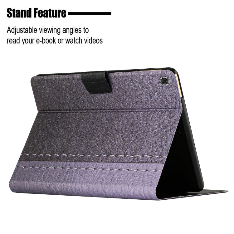 For Lenovo Tab M10 Plus Stitching Solid Color Smart Leather Tablet Case(Grey) - Lenovo by PMC TechLife | Online Shopping South Africa | PMC TechLife | Buy Now Pay Later Mobicred