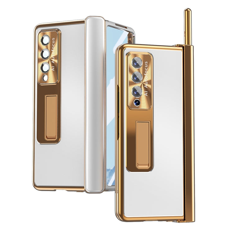For Samsung Galaxy Z Fold4 Aluminum Alloy Double Hinge Shockproof Phone Protective Case(Silver Gold) - free shipping - PMC TechLife - Order now!