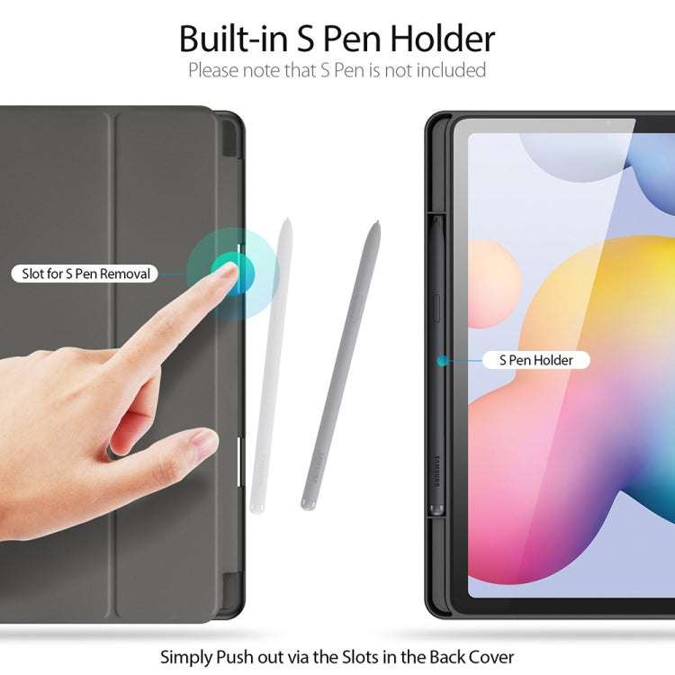 For Galaxy Tab S6 Lite 10.4 inch / S6 Lite 2024 DUX DUCIS Domo Series Horizontal Flip Magnetic PU Leather Case with Three-folding Holder & Pen Slot & Sleep / Wake-up Function(Black) - free shipping - PMC Jewellery - Order now!