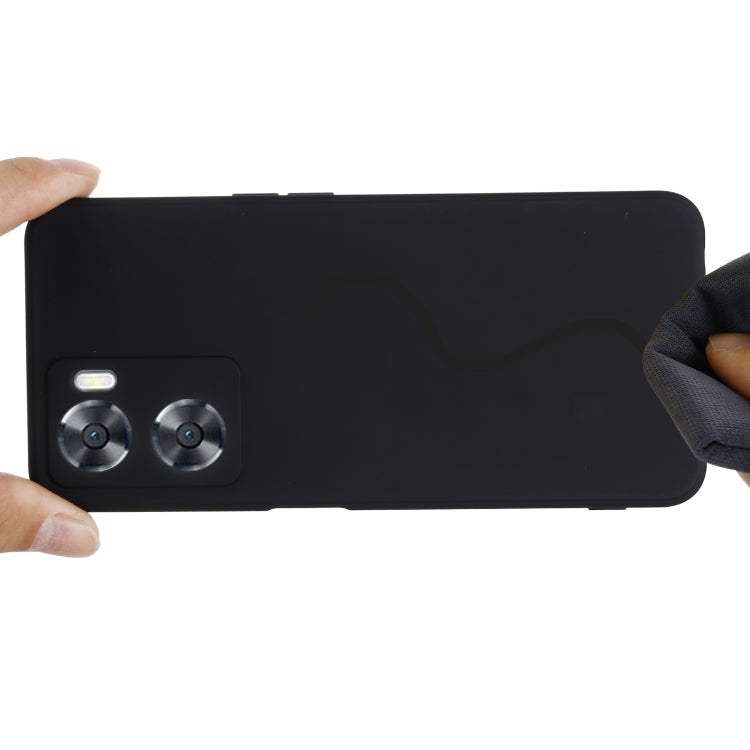 Pure Color Liquid Silicone Shockproof Phone Case for OPPO A57 4G/A77 4G/A77S 4G/A57S/A57E 4G/ OnePlus Nord N20 SE 4G(Black) - OPPO Cases by PMC TechLife | Online Shopping South Africa | PMC TechLife