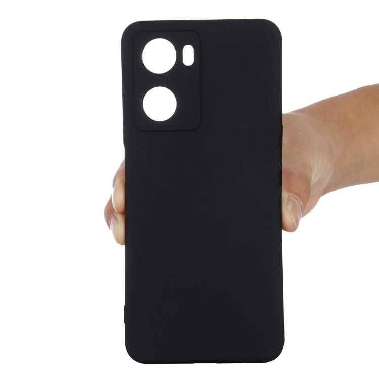 Pure Color Liquid Silicone Shockproof Phone Case for OPPO A57 4G/A77 4G/A77S 4G/A57S/A57E 4G/ OnePlus Nord N20 SE 4G(Black) - OPPO Cases by PMC TechLife | Online Shopping South Africa | PMC TechLife